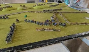 Overview of the battlefield at the end of turn four with Union forces pressing forward